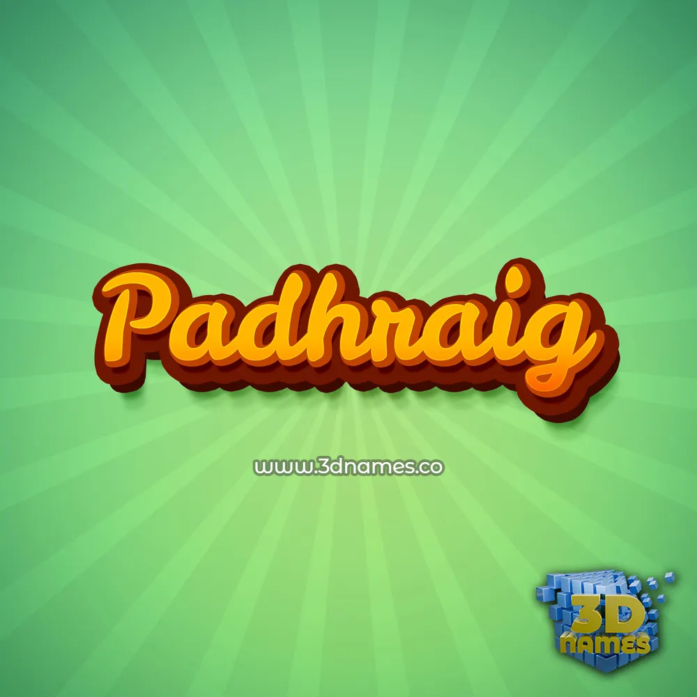 padhraig in Green Rays style - 3D name wallpaper