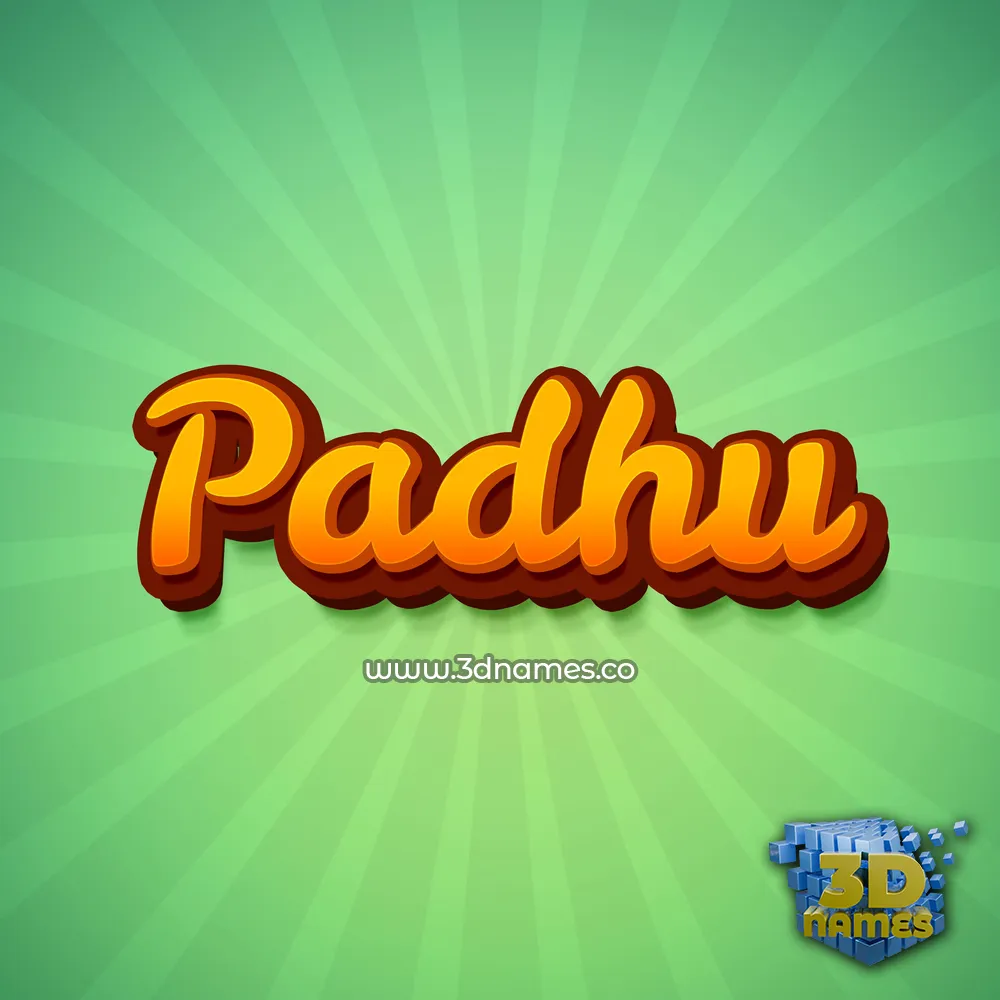padhu in Green Rays style - 3D name wallpaper
