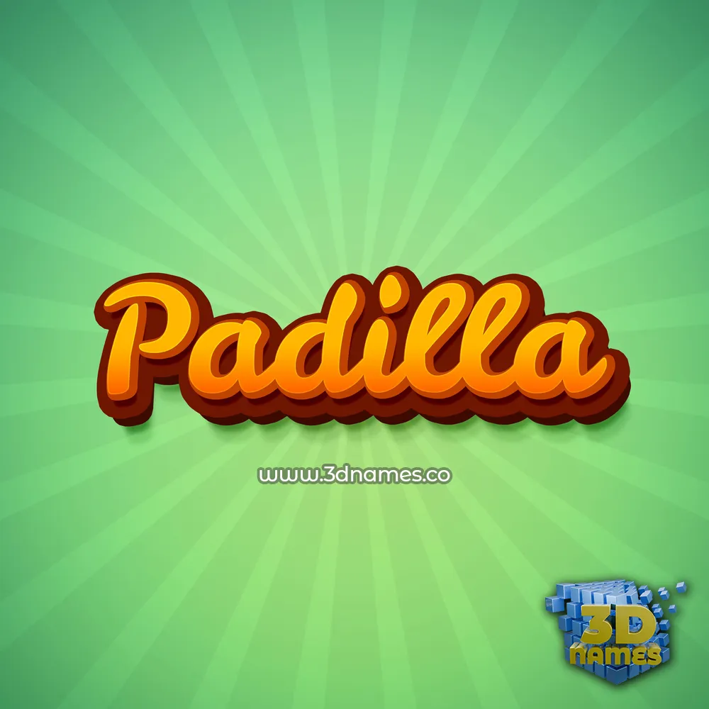 padilla in Green Rays style - 3D name wallpaper