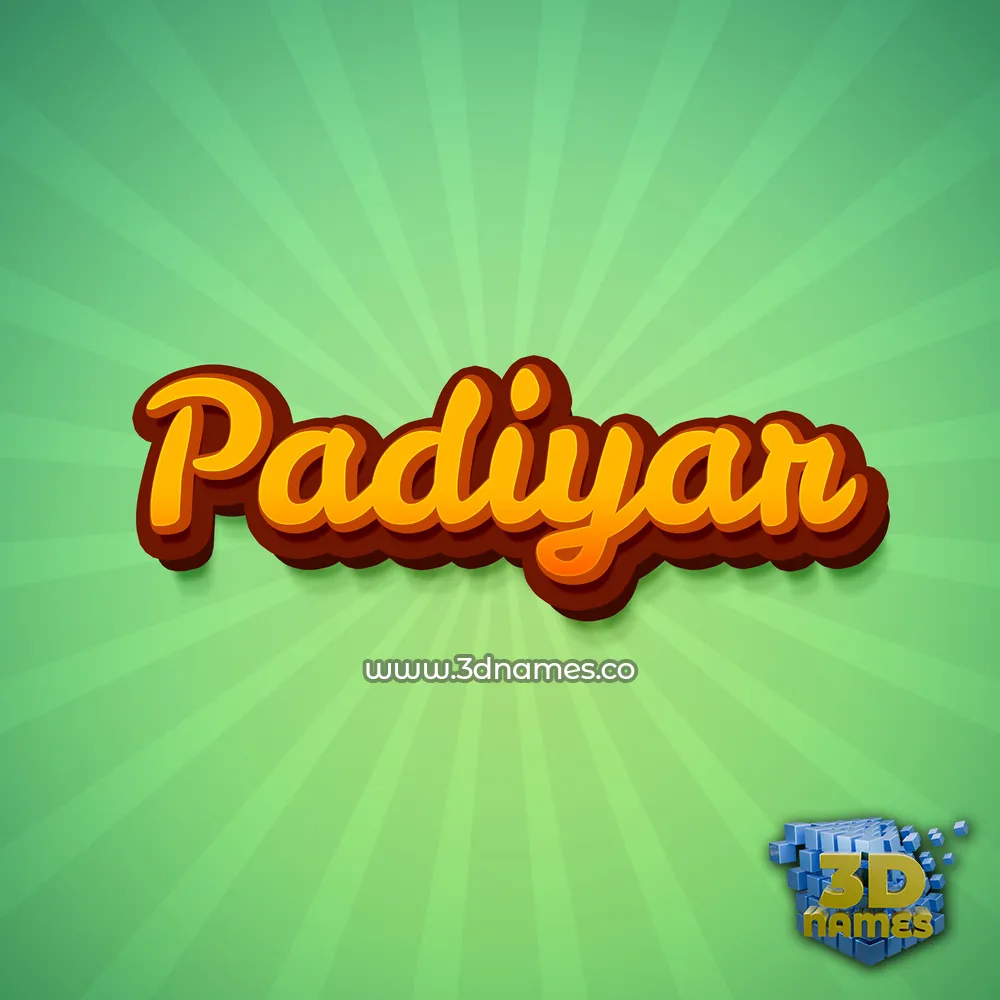 padiyar in Green Rays style - 3D name wallpaper
