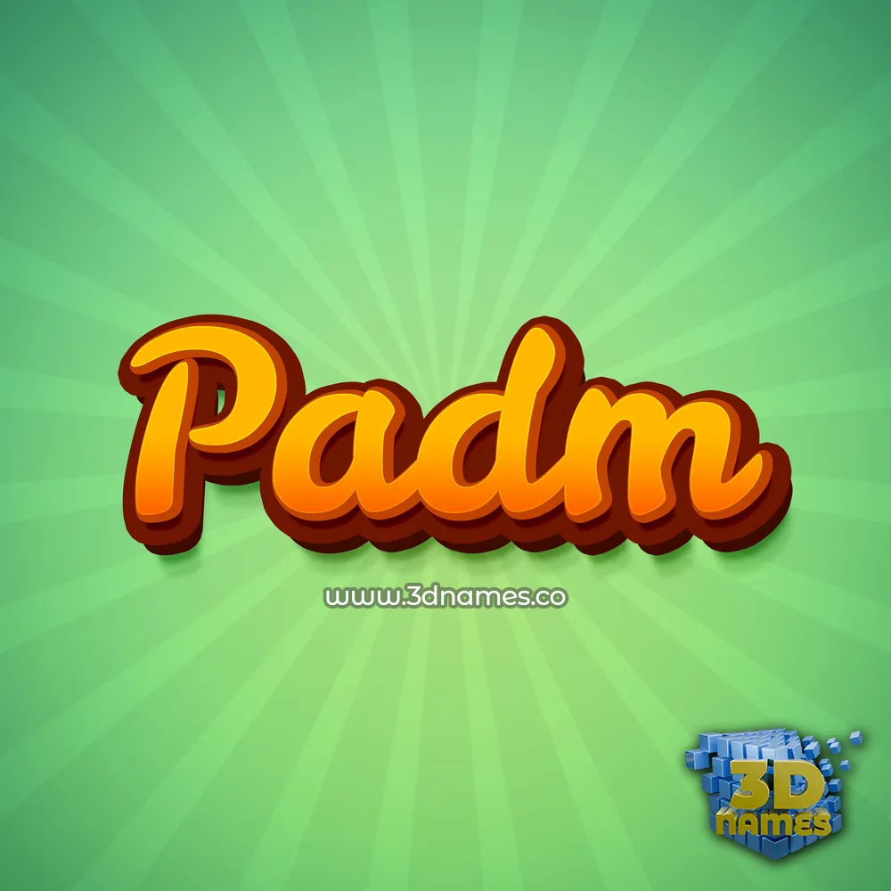 padm in Green Rays style - 3D name wallpaper