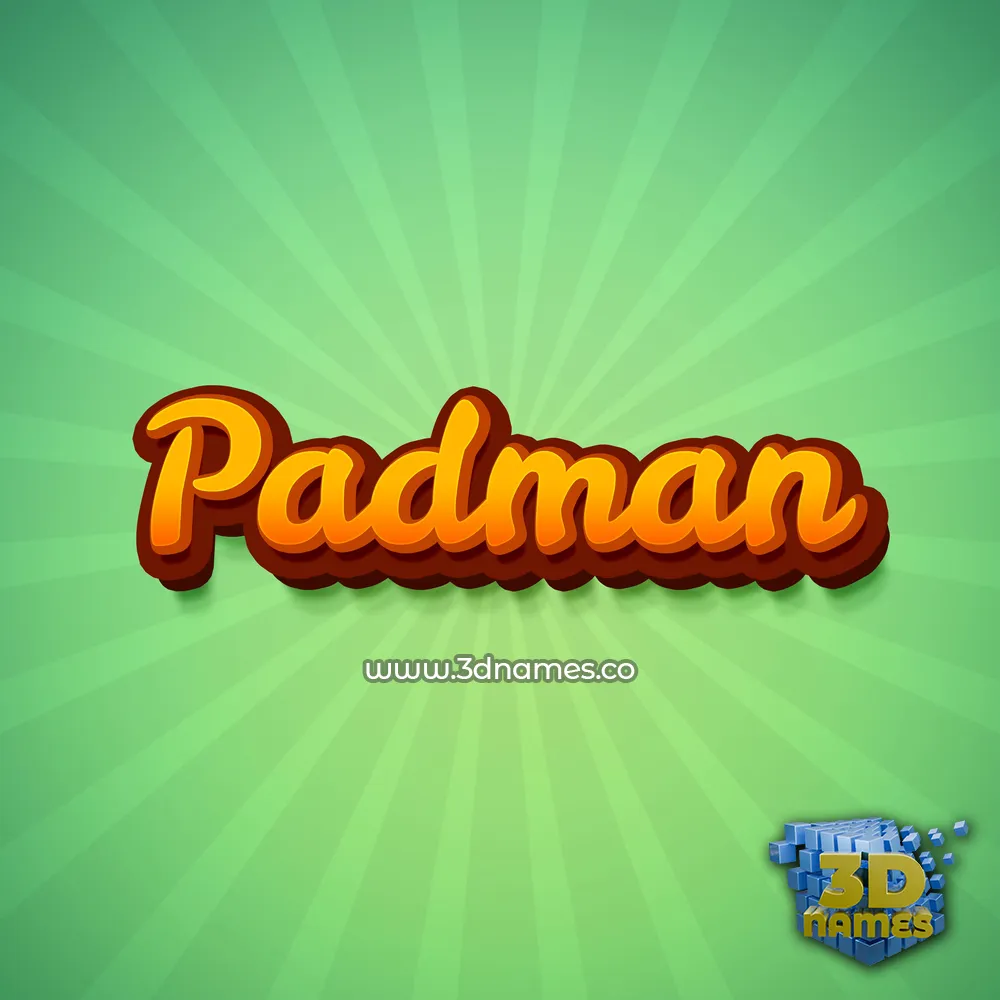 padman in Green Rays style - 3D name wallpaper