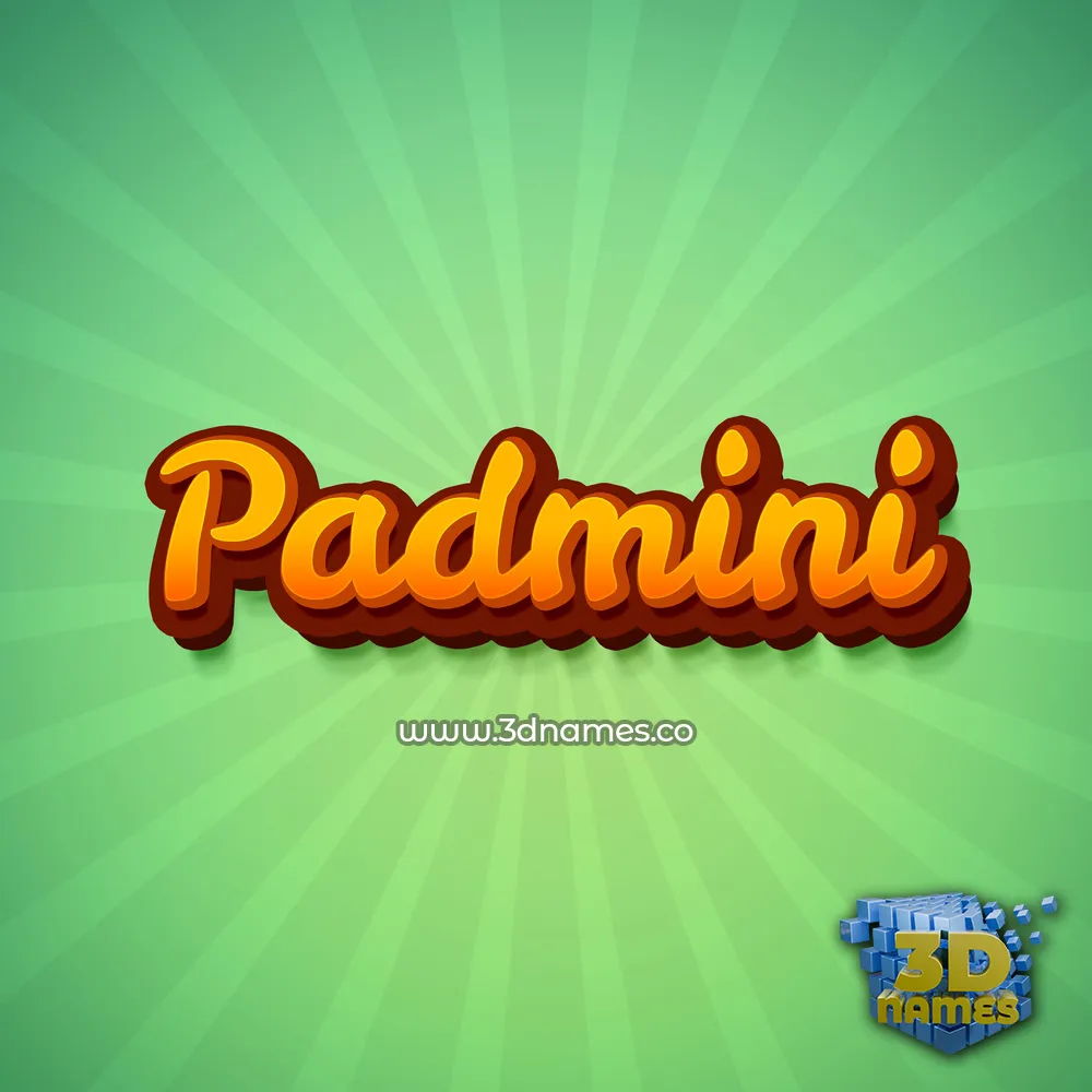 padmini in Green Rays style - 3D name wallpaper