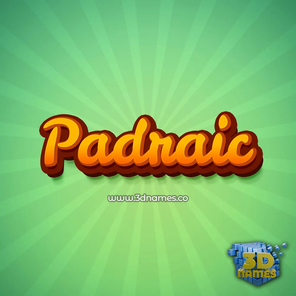padraic in Green Rays style - 3D name wallpaper