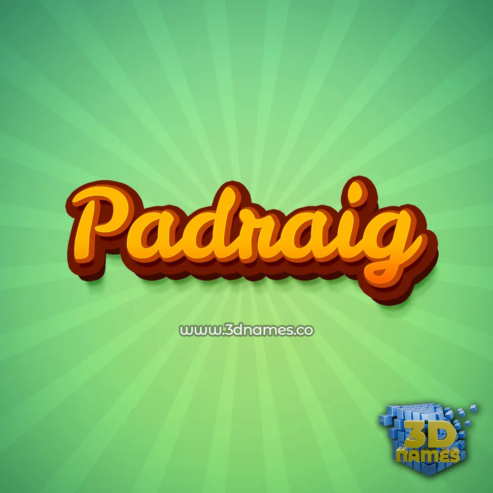 padraig in Green Rays style - 3D name wallpaper