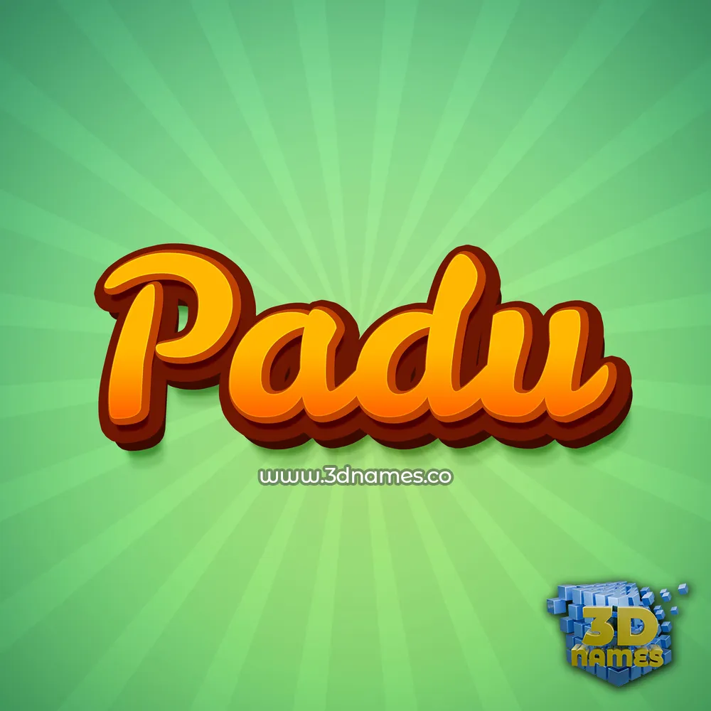 padu in Green Rays style - 3D name wallpaper