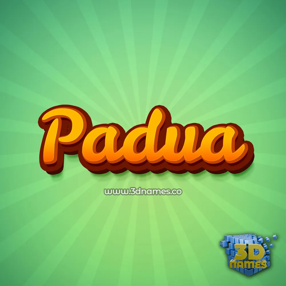 padua in Green Rays style - 3D name wallpaper