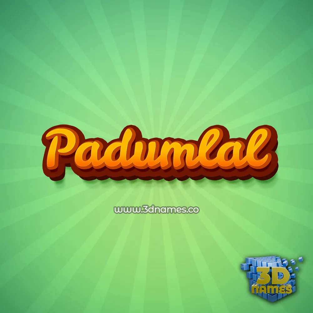 padumlal in Green Rays style - 3D name wallpaper