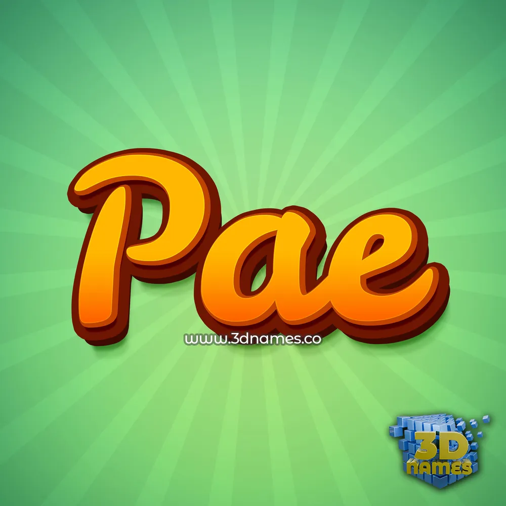 pae in Green Rays style - 3D name wallpaper