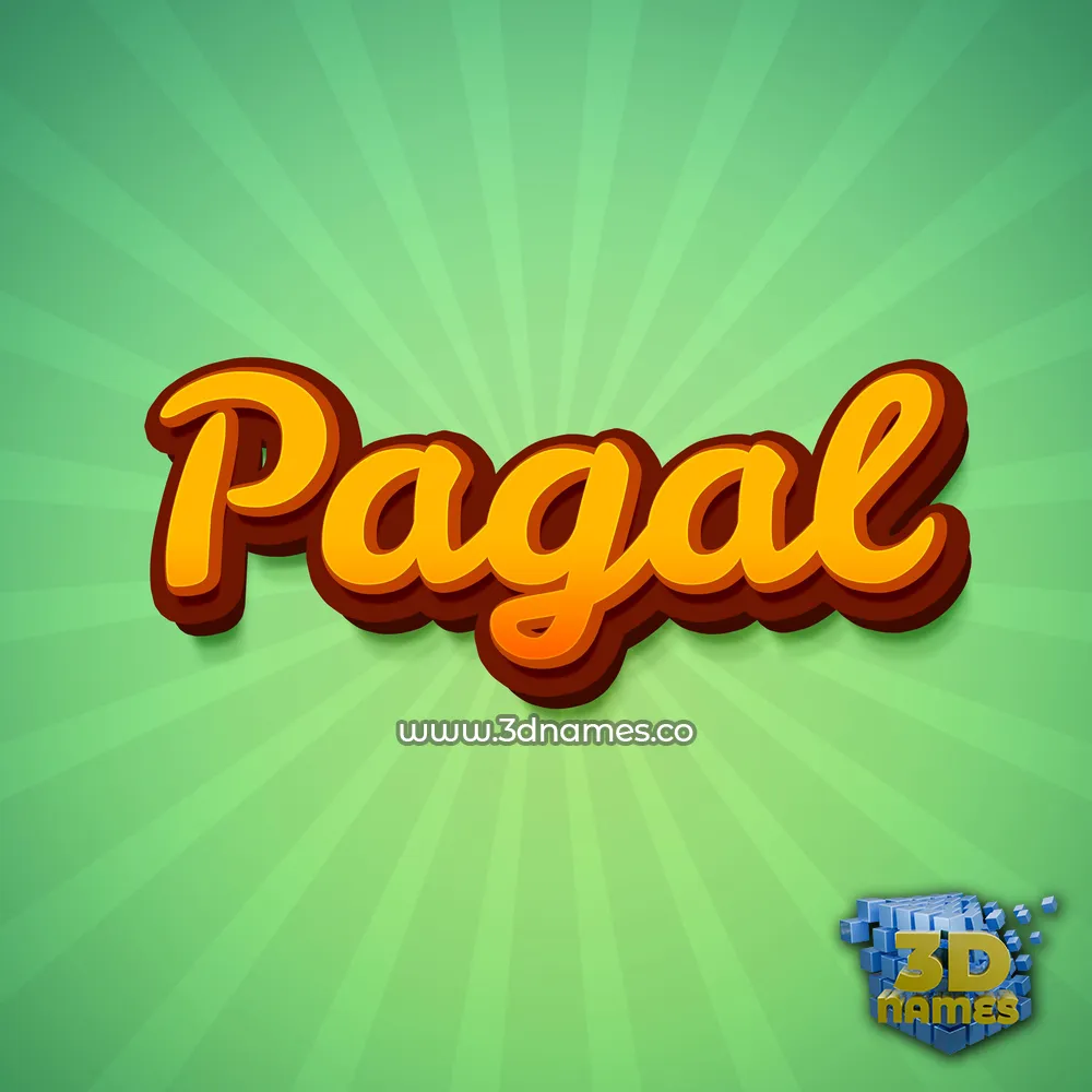 pagal in Green Rays style - 3D name wallpaper