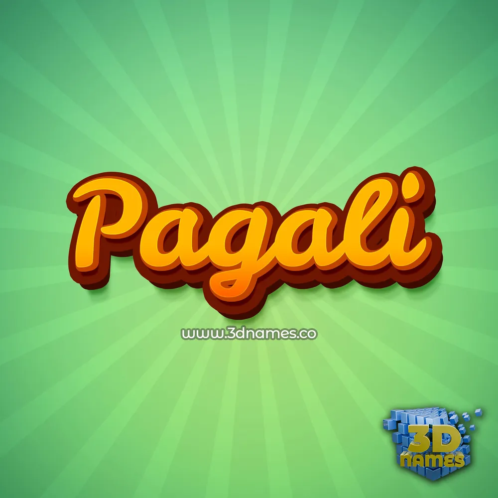 pagali in Green Rays style - 3D name wallpaper