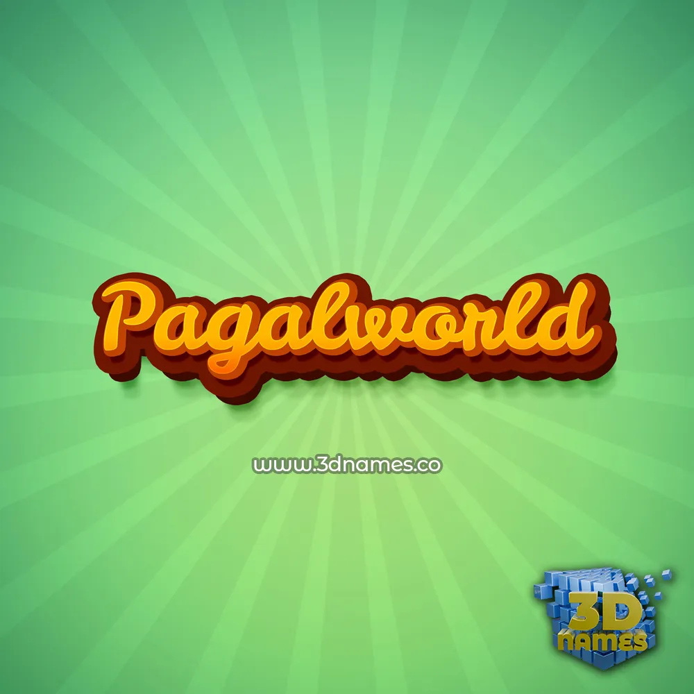 pagalworld in Green Rays style - 3D name wallpaper