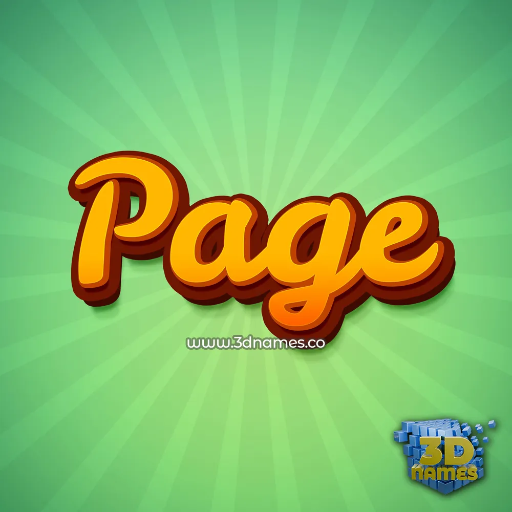 page in Green Rays style - 3D name wallpaper