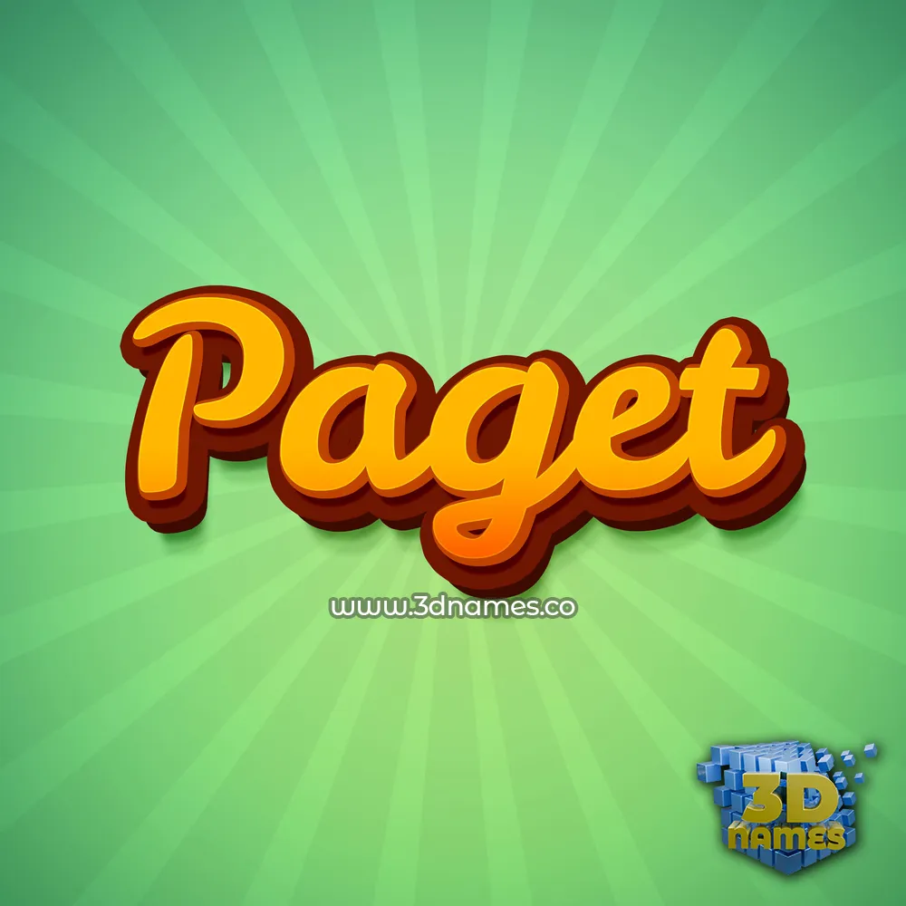 paget in Green Rays style - 3D name wallpaper