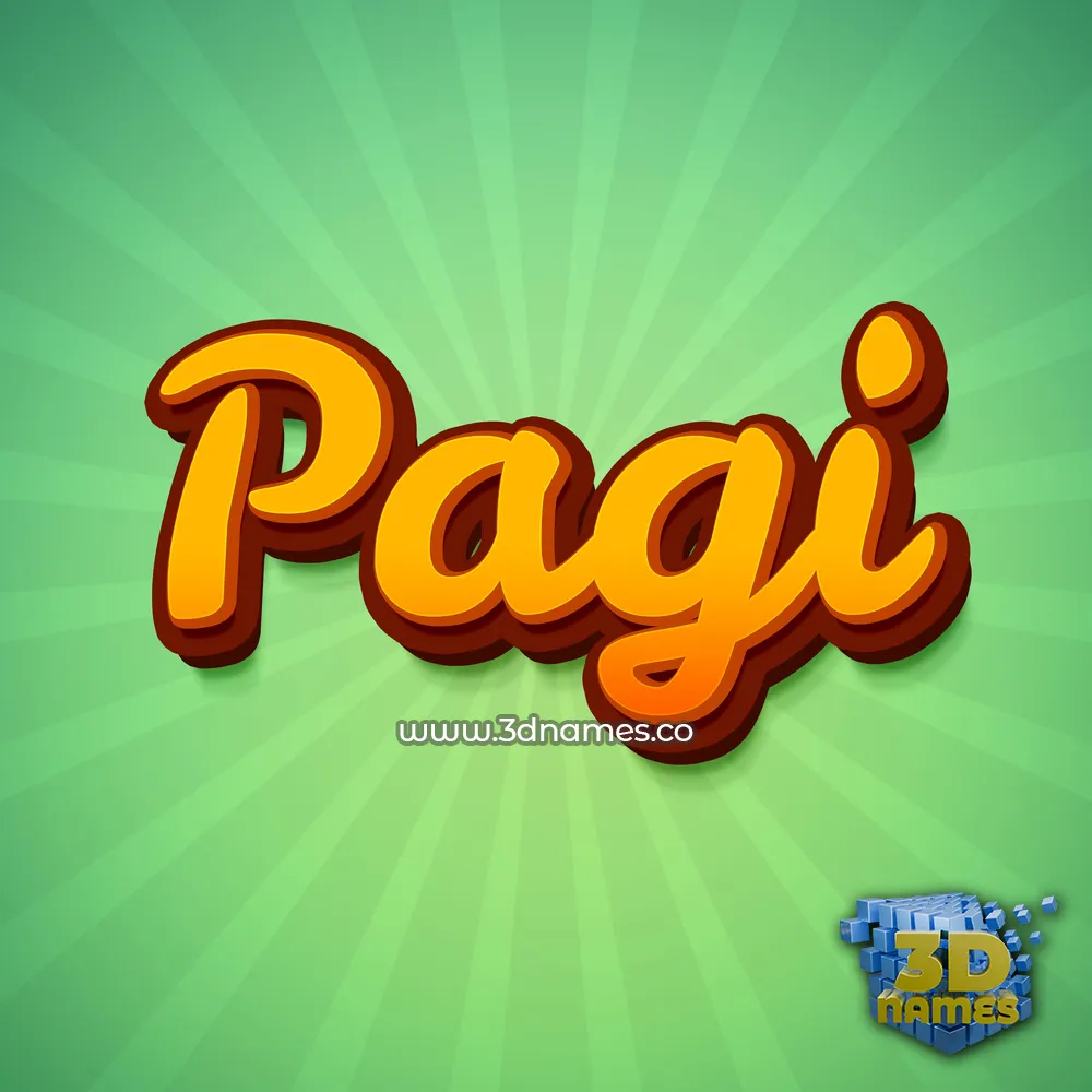 pagi in Green Rays style - 3D name wallpaper