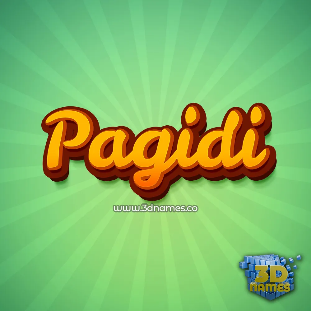 pagidi in Green Rays style - 3D name wallpaper