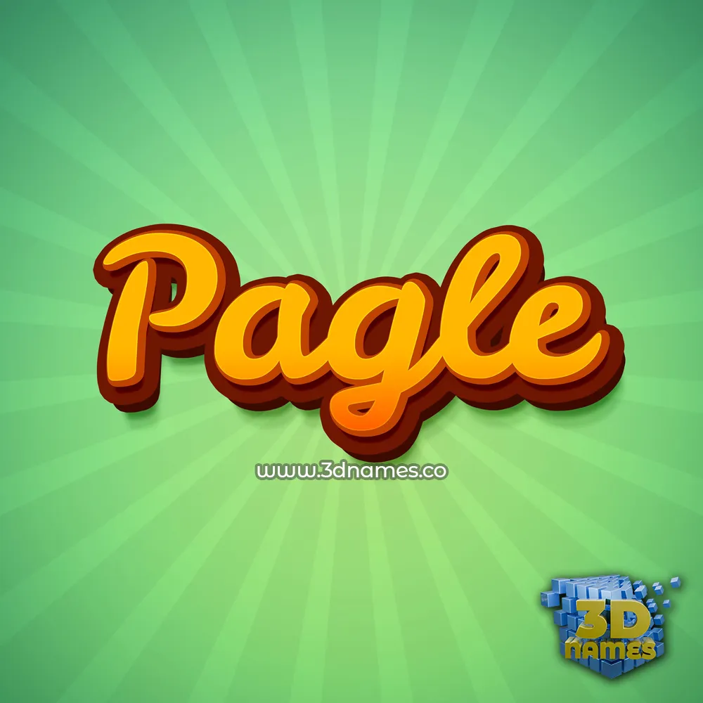 pagle in Green Rays style - 3D name wallpaper