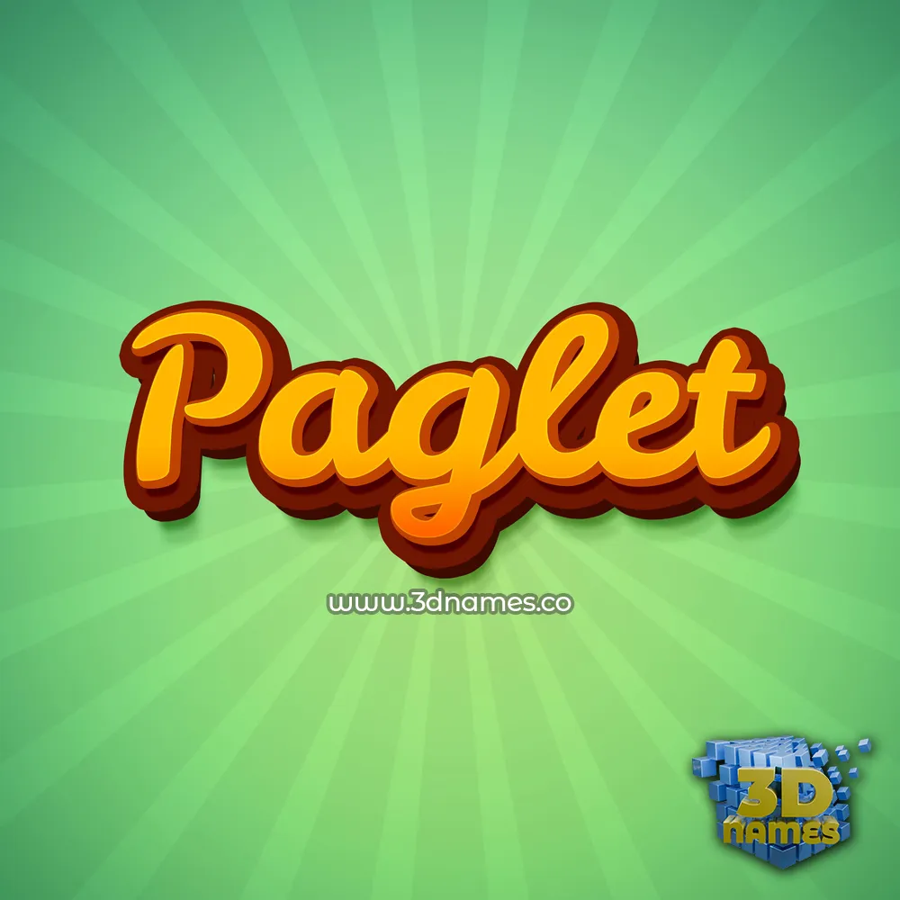 paglet in Green Rays style - 3D name wallpaper