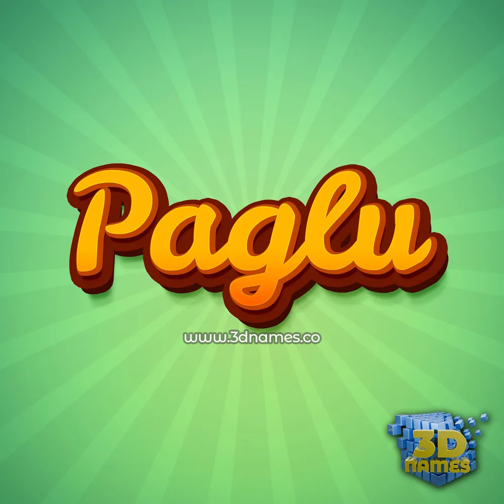 paglu in Green Rays style - 3D name wallpaper