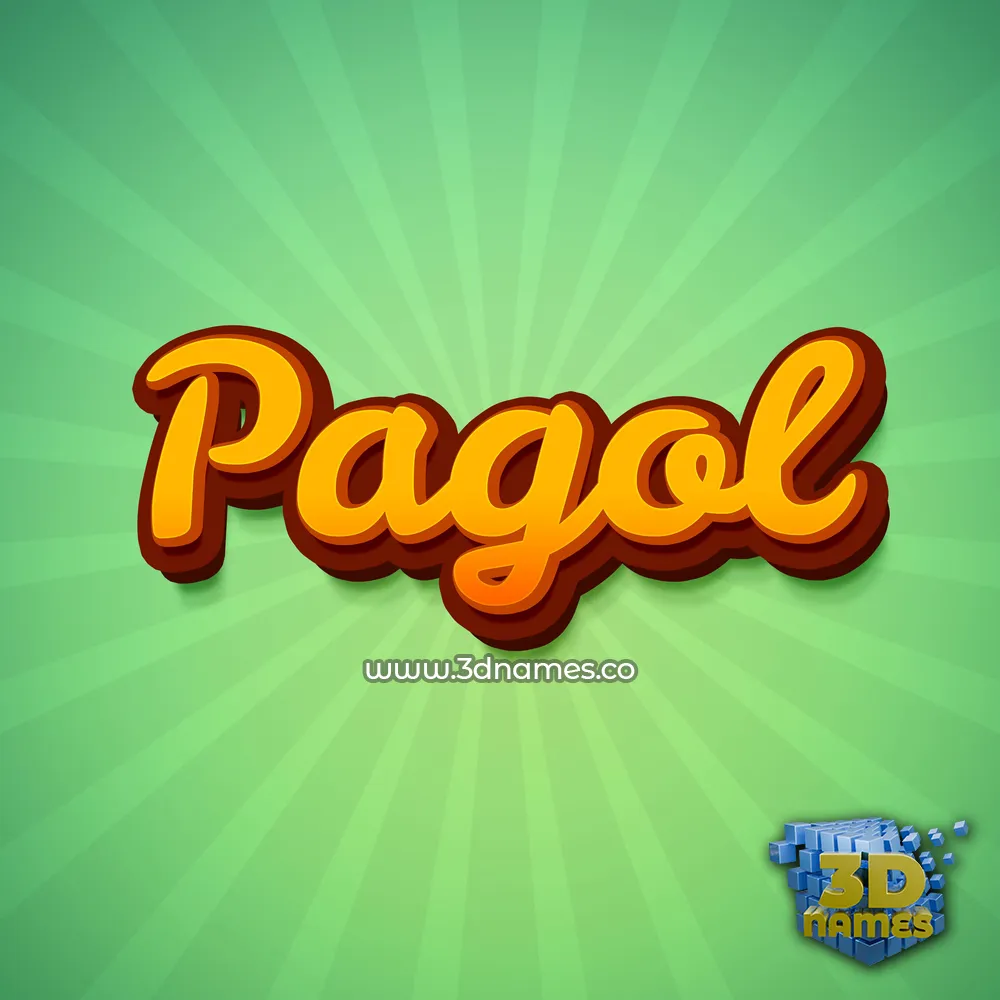 pagol in Green Rays style - 3D name wallpaper