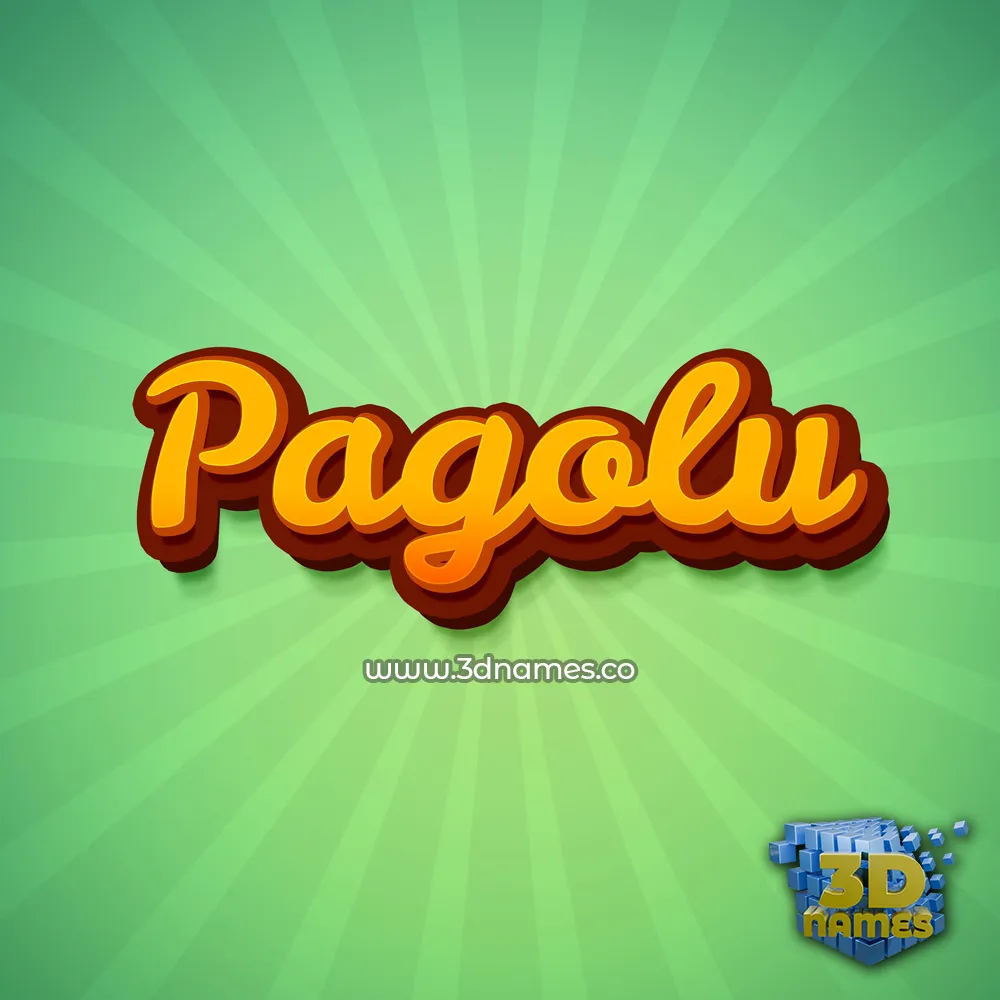 pagolu in Green Rays style - 3D name wallpaper