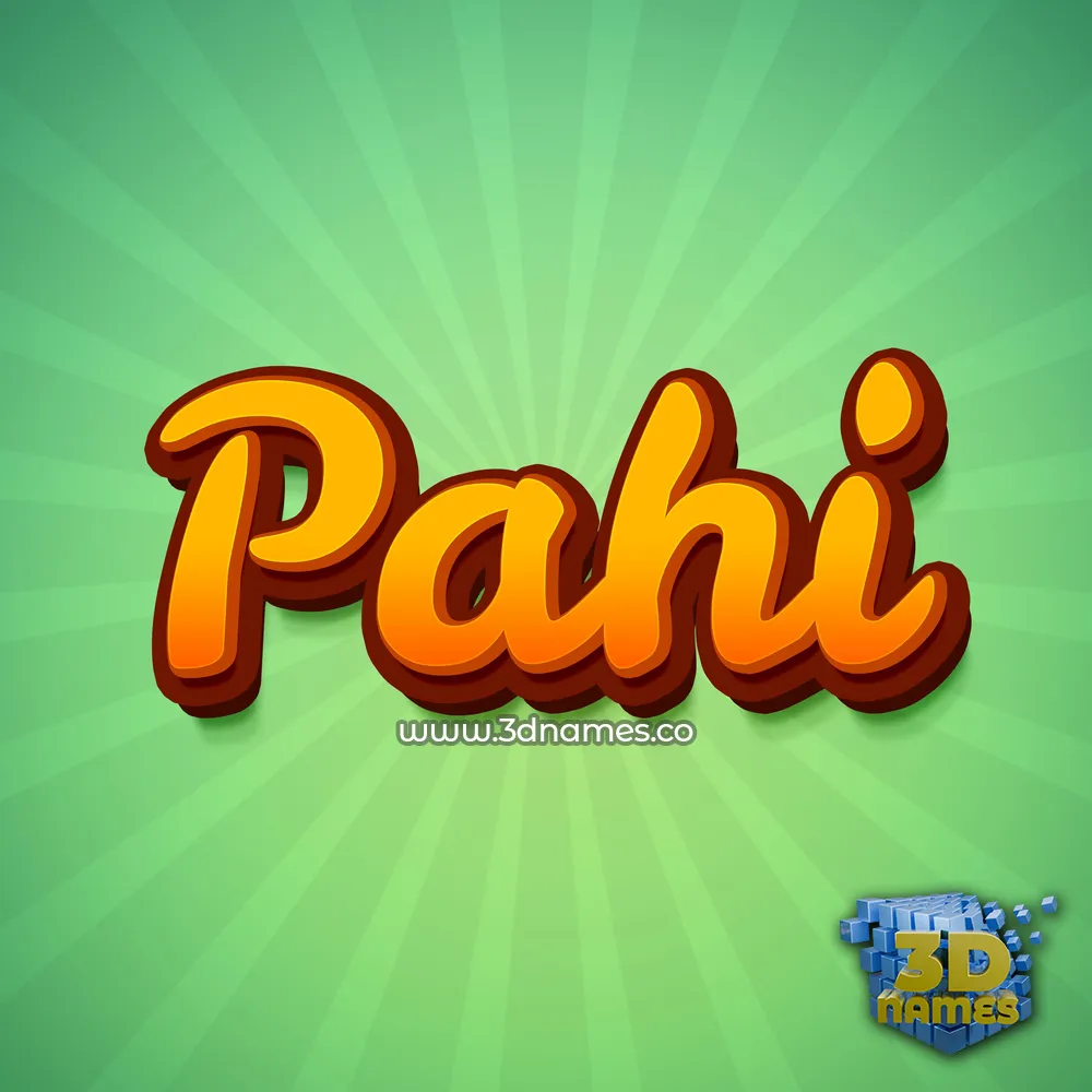 pahi in Green Rays style - 3D name wallpaper