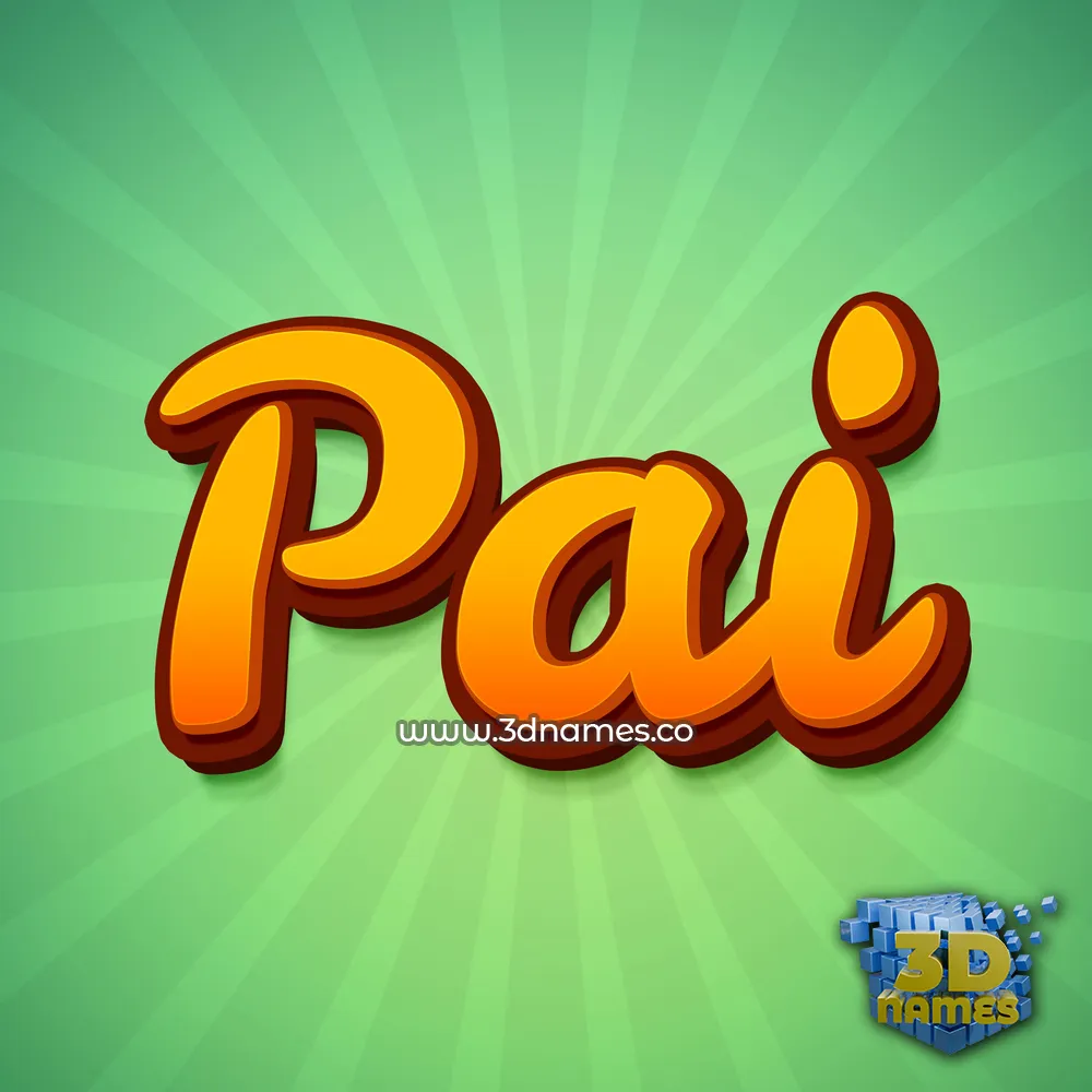 pai in Green Rays style - 3D name wallpaper
