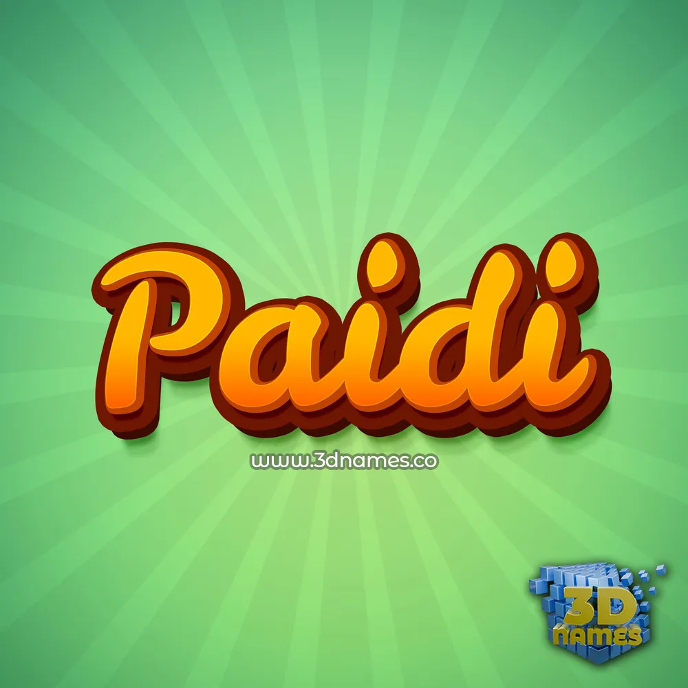 paidi in Green Rays style - 3D name wallpaper