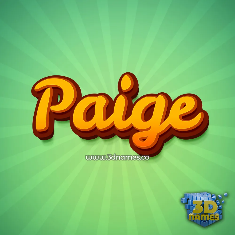 paige in Green Rays style - 3D name wallpaper