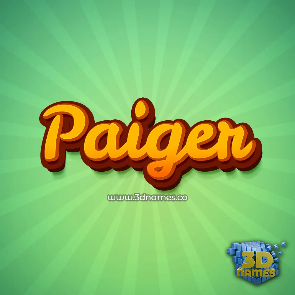 paiger in Green Rays style - 3D name wallpaper