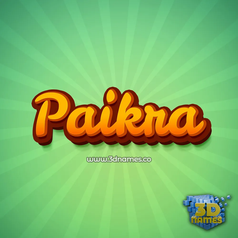 paikra in Green Rays style - 3D name wallpaper