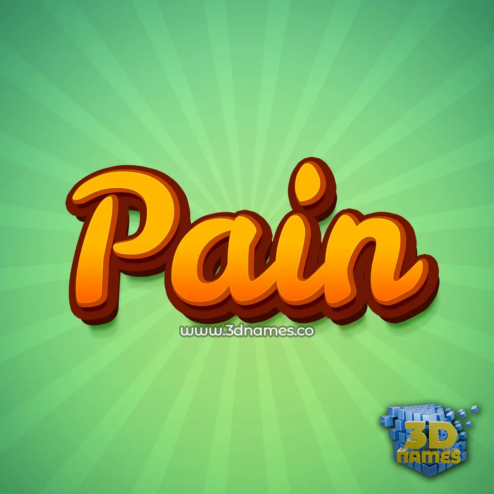 pain in Green Rays style - 3D name wallpaper