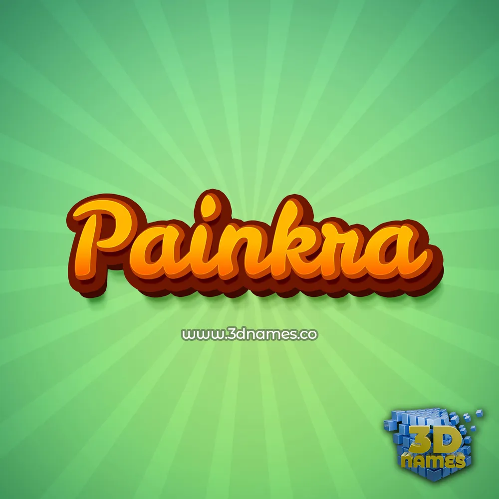 painkra in Green Rays style - 3D name wallpaper
