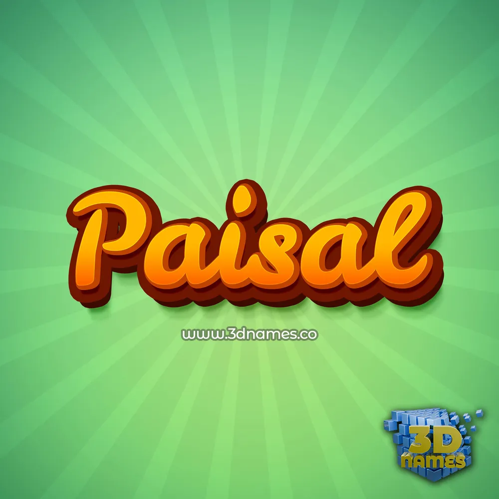 paisal in Green Rays style - 3D name wallpaper