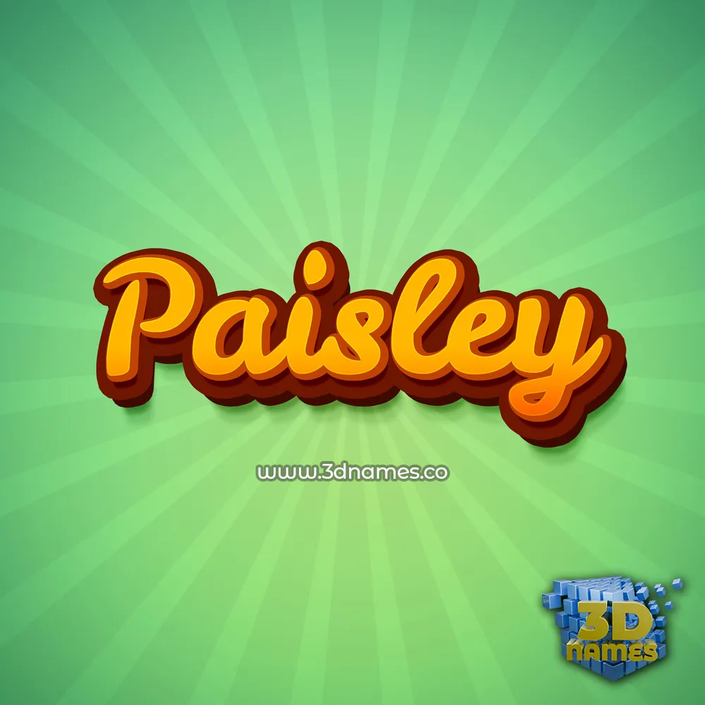 paisley in Green Rays style - 3D name wallpaper