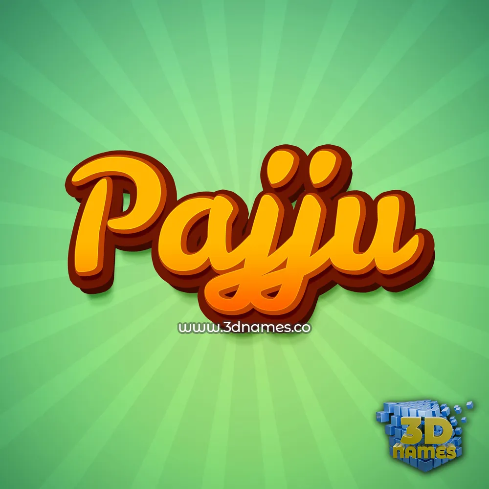 pajju in Green Rays style - 3D name wallpaper