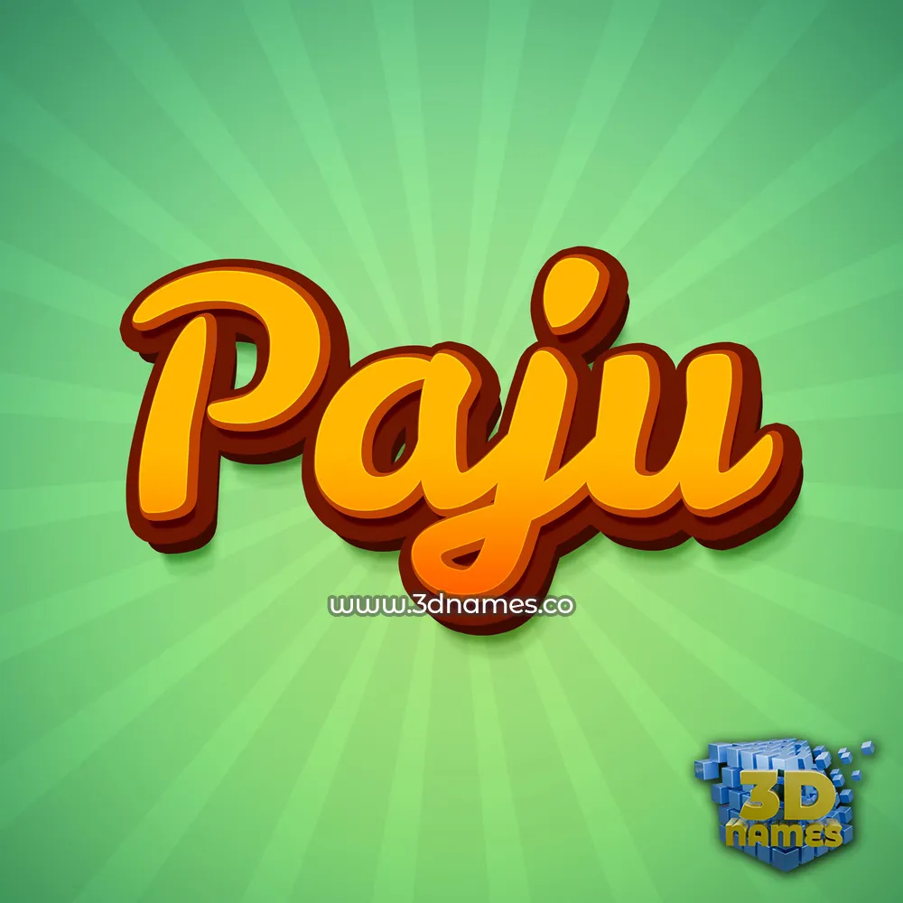 paju in Green Rays style - 3D name wallpaper
