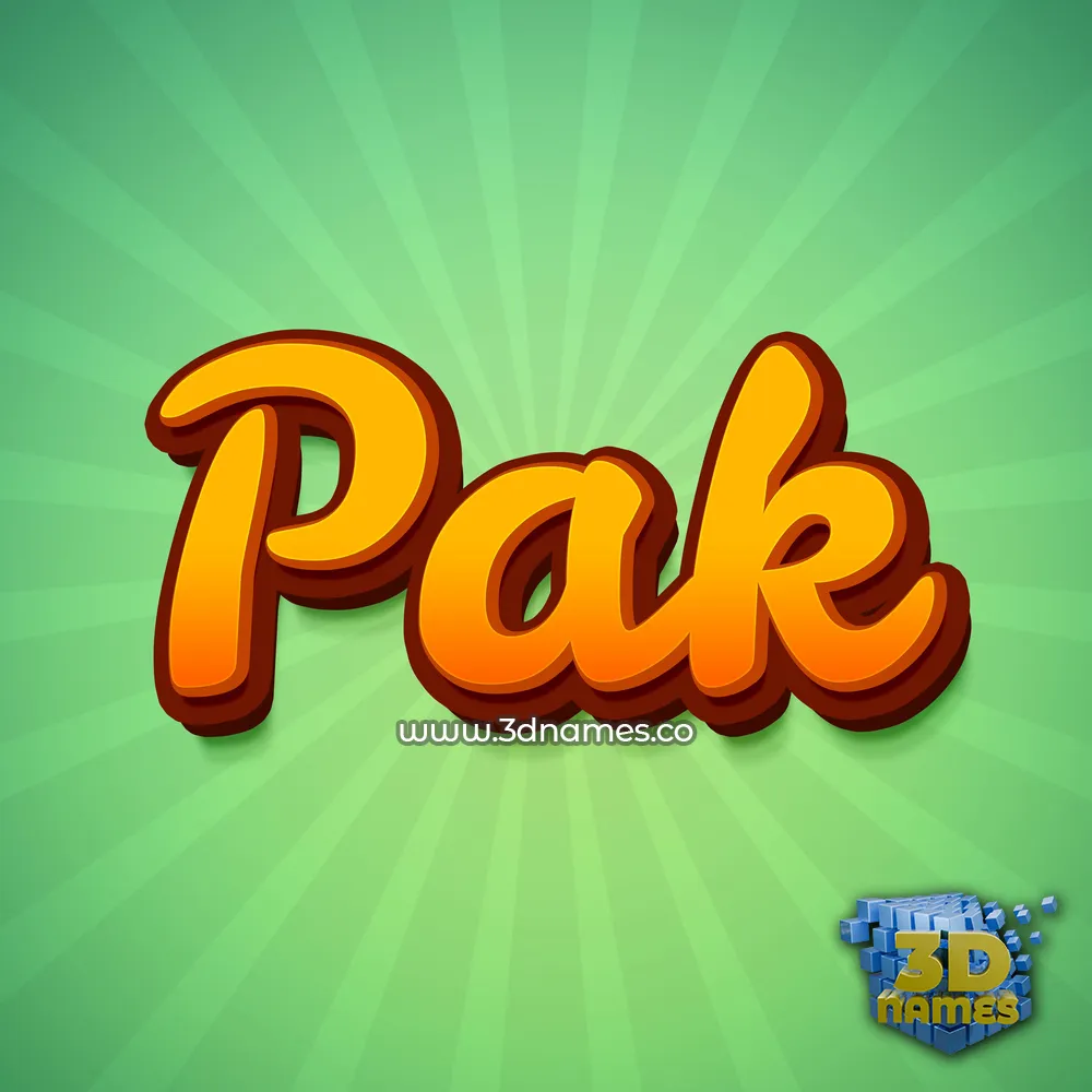 pak in Green Rays style - 3D name wallpaper
