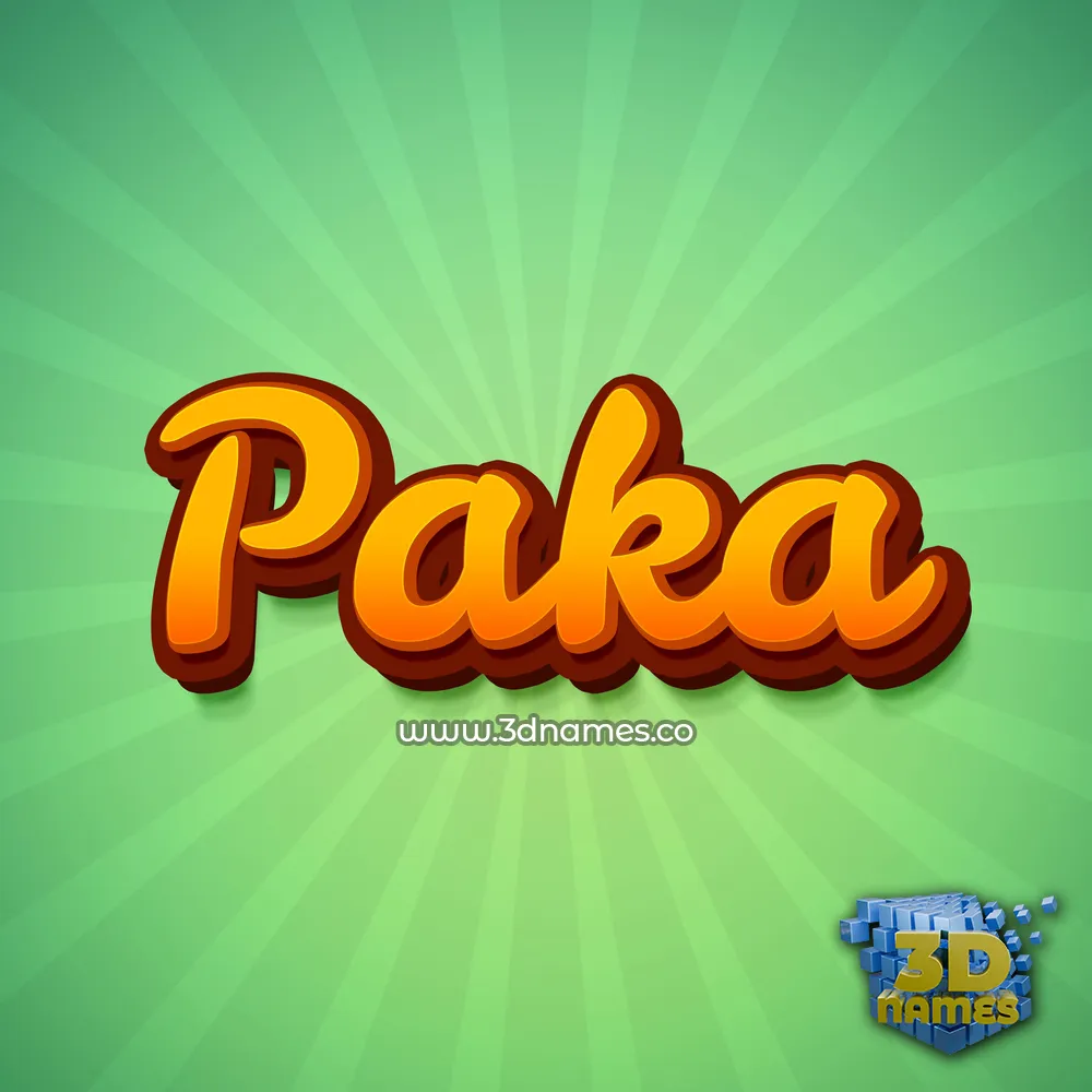 paka in Green Rays style - 3D name wallpaper