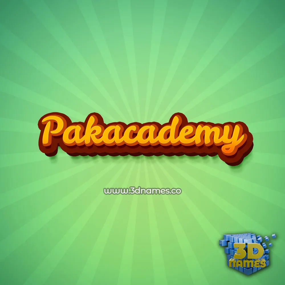 pakacademy in Green Rays style - 3D name wallpaper