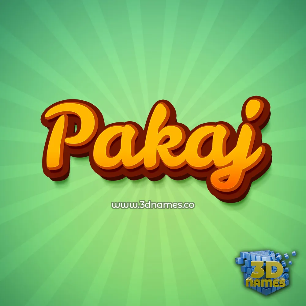 pakaj in Green Rays style - 3D name wallpaper