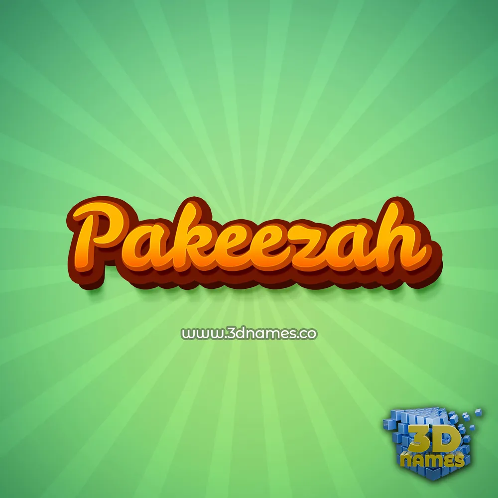 pakeezah in Green Rays style - 3D name wallpaper