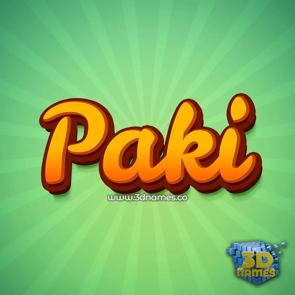 paki in Green Rays style - 3D name wallpaper