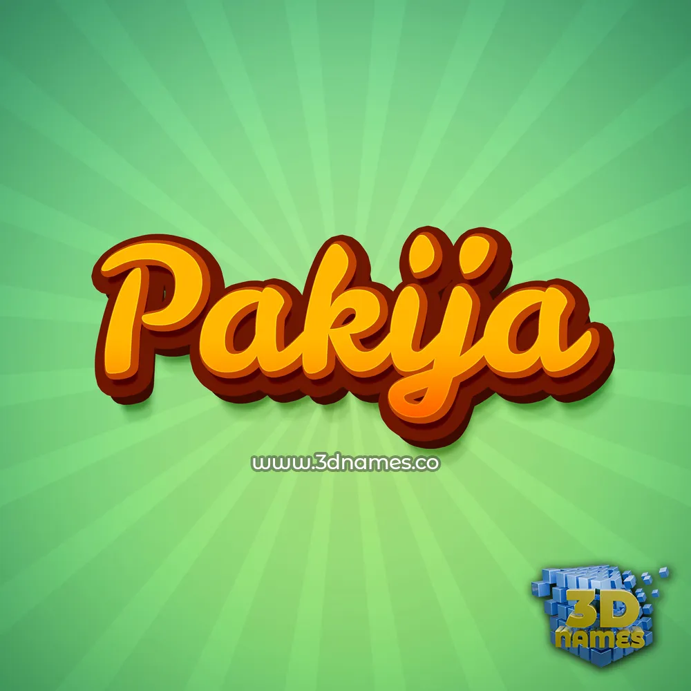 pakija in Green Rays style - 3D name wallpaper
