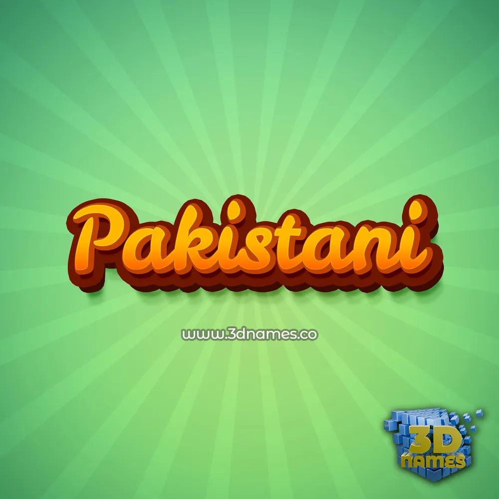 pakistani in Green Rays style - 3D name wallpaper