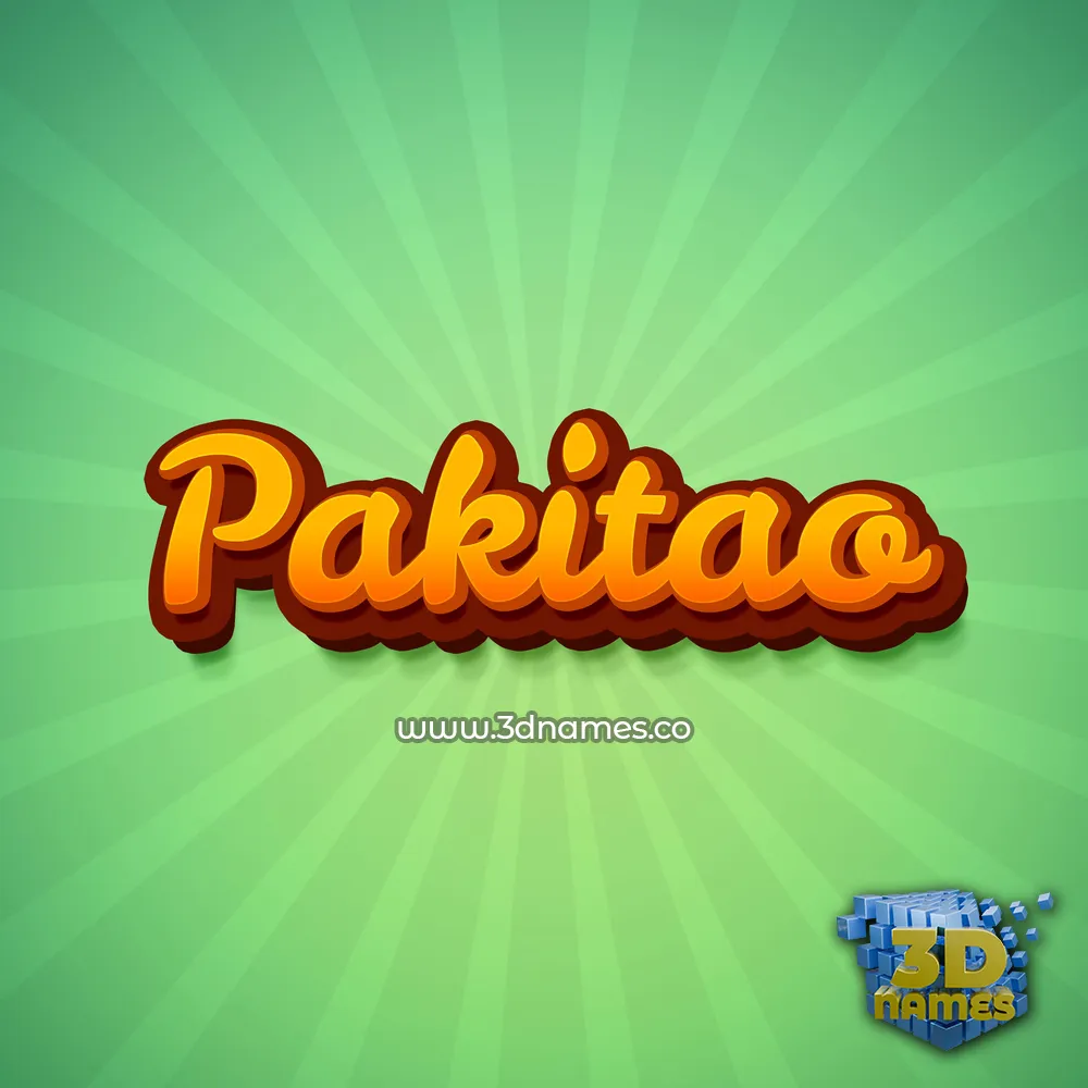 pakitao in Green Rays style - 3D name wallpaper