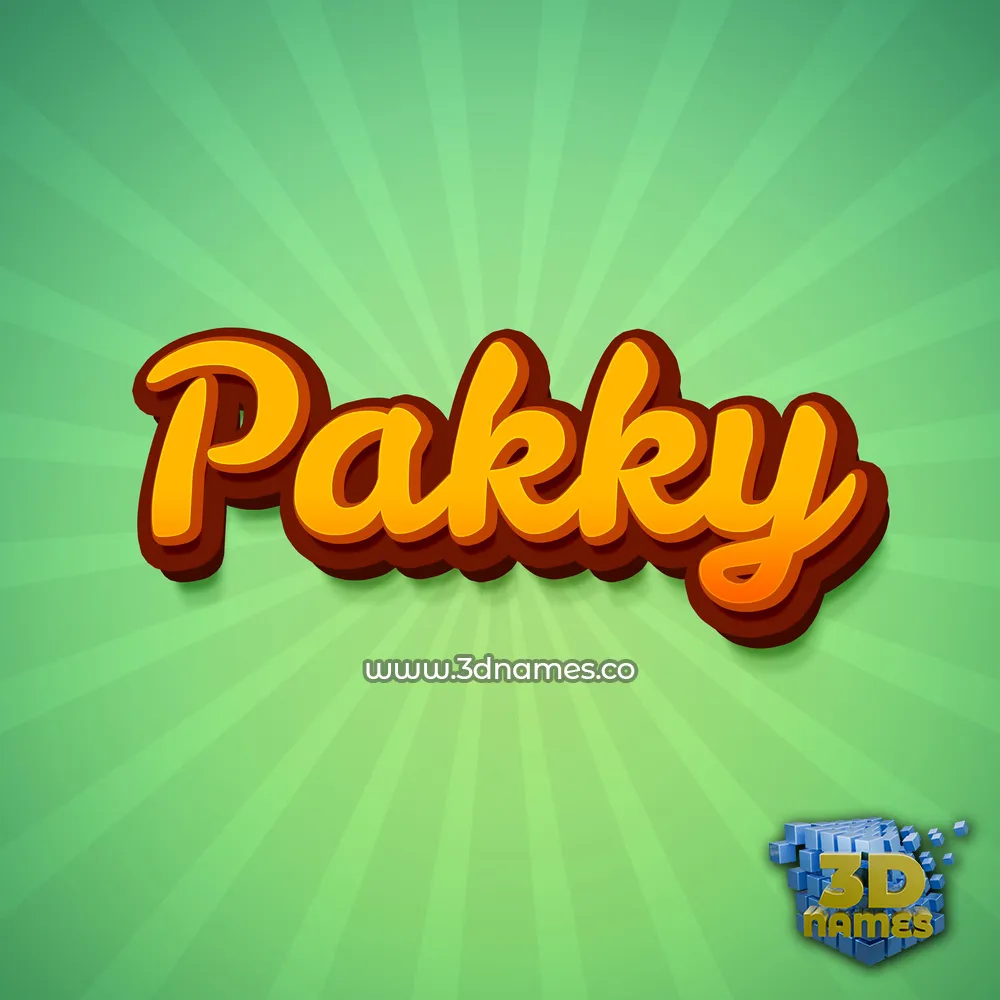 pakky in Green Rays style - 3D name wallpaper
