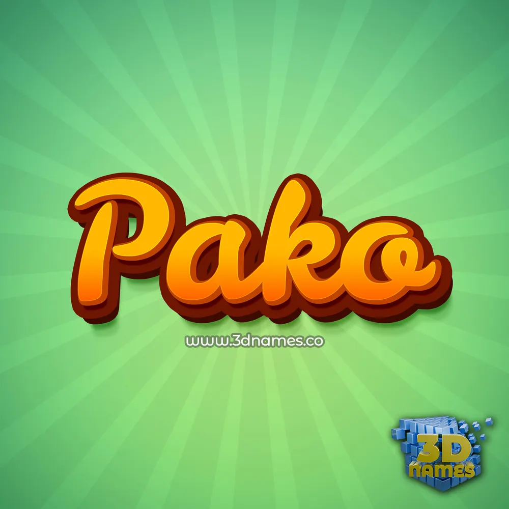 pako in Green Rays style - 3D name wallpaper