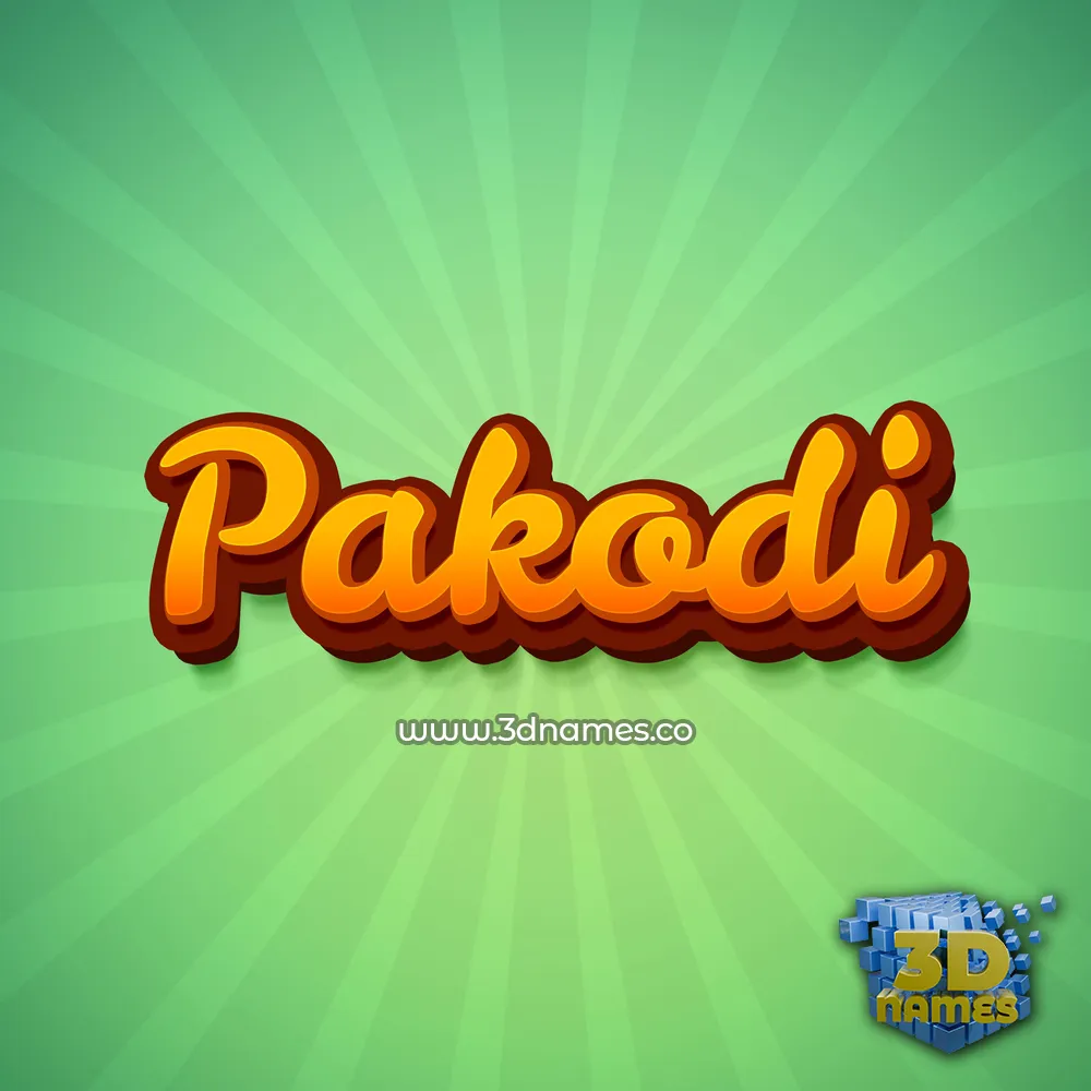 pakodi in Green Rays style - 3D name wallpaper