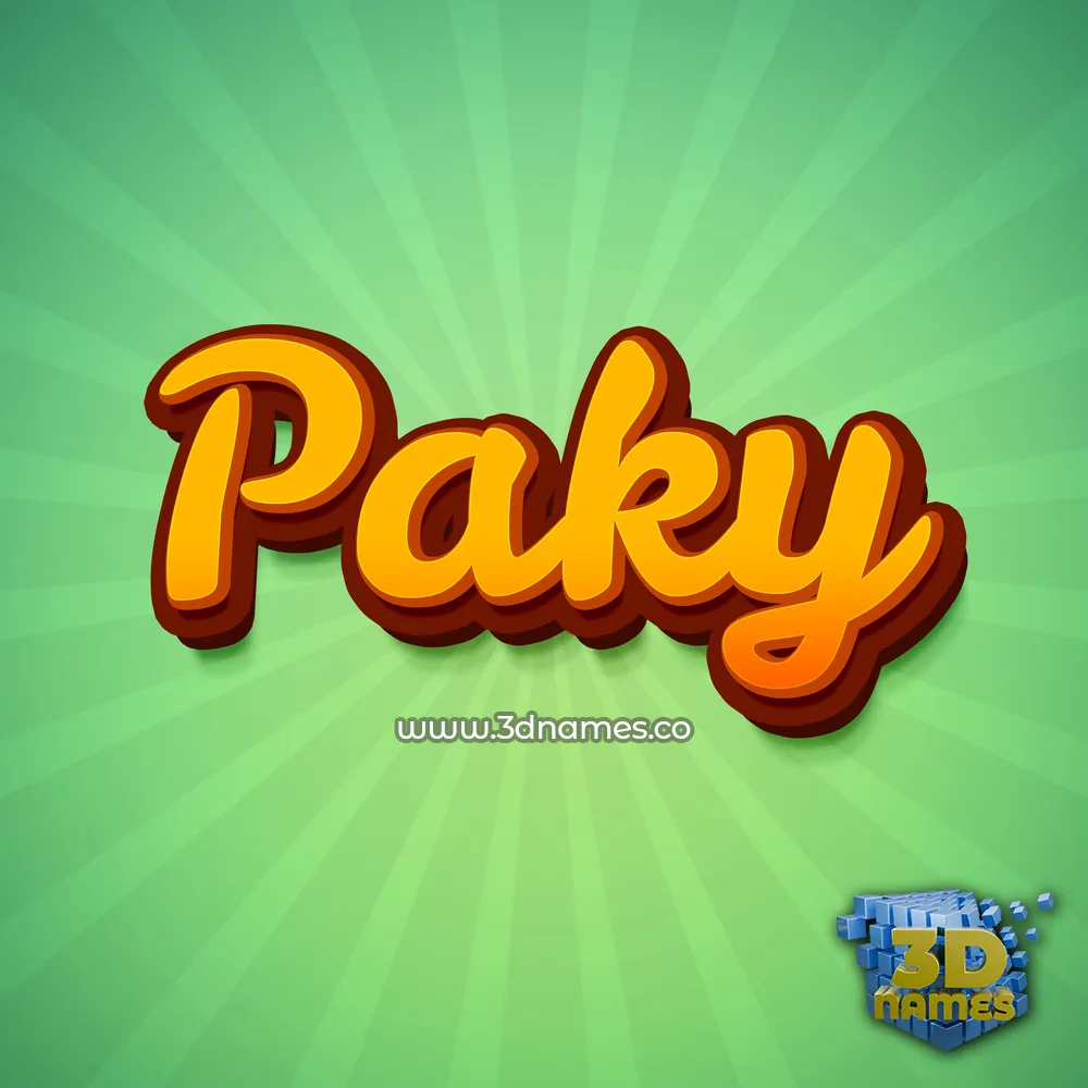paky in Green Rays style - 3D name wallpaper